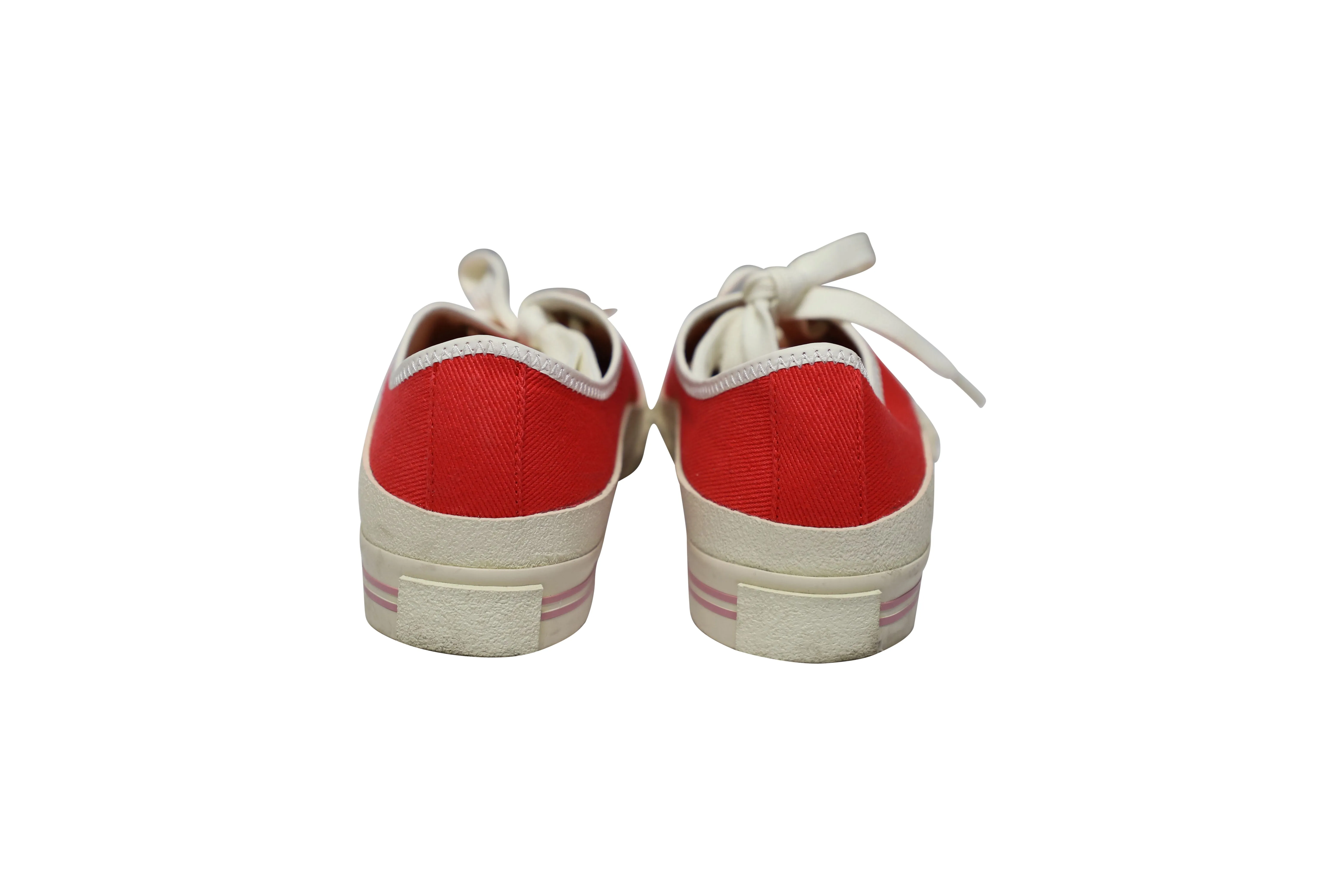 Acne Studios Logo Patch Sneakers in Red Cotton