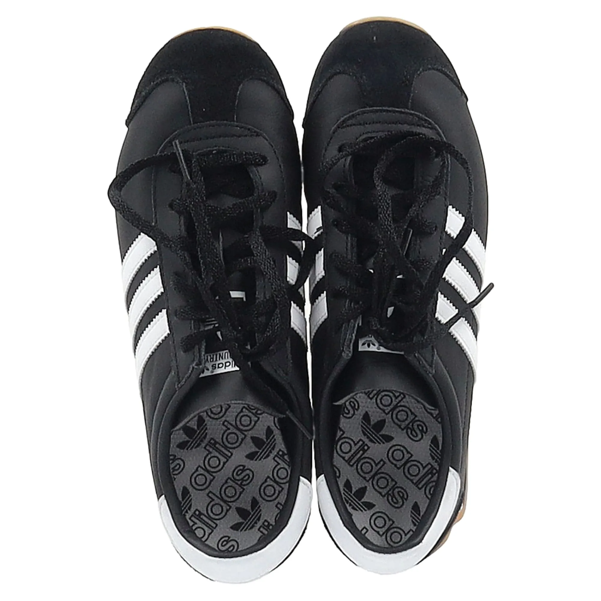 Adidas Country OG Low-Top Sneakers in Black Calfskin Leather