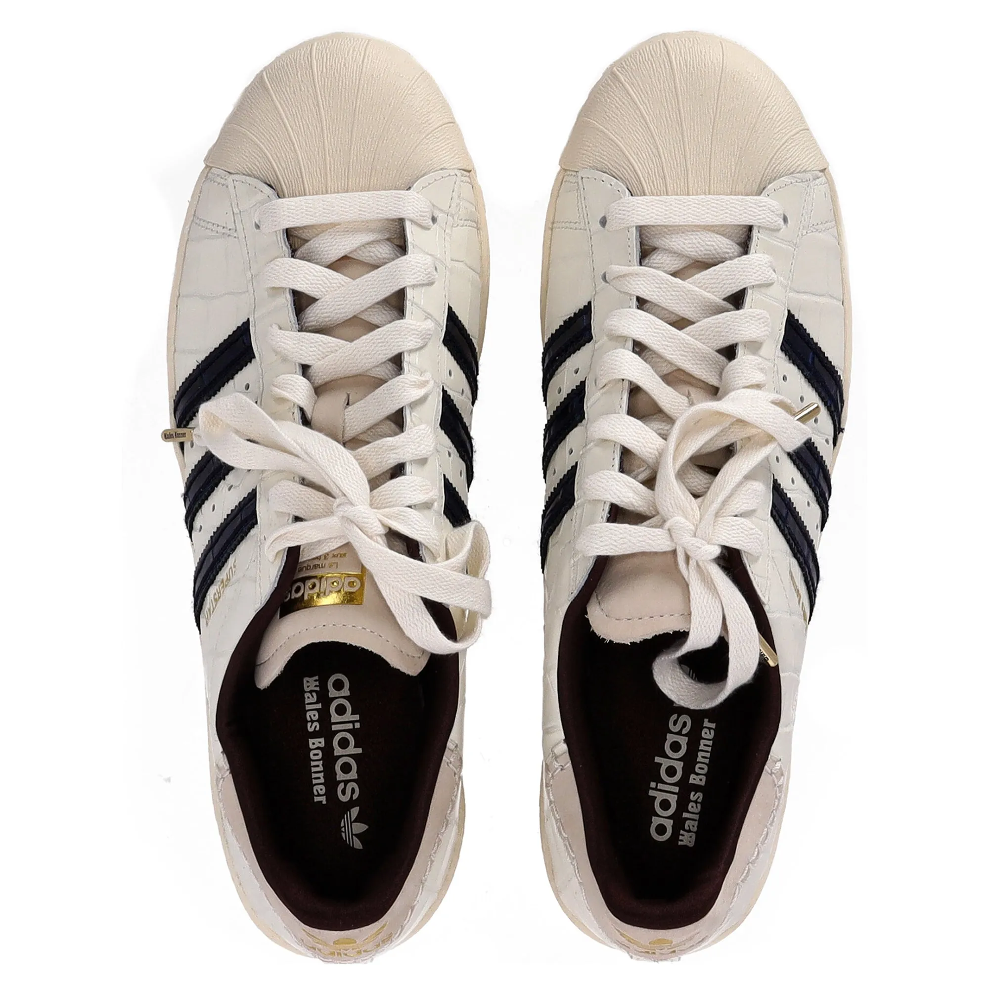 Adidas x Wales Bonner Faux-Croc Superstar Sneakers In White Leather