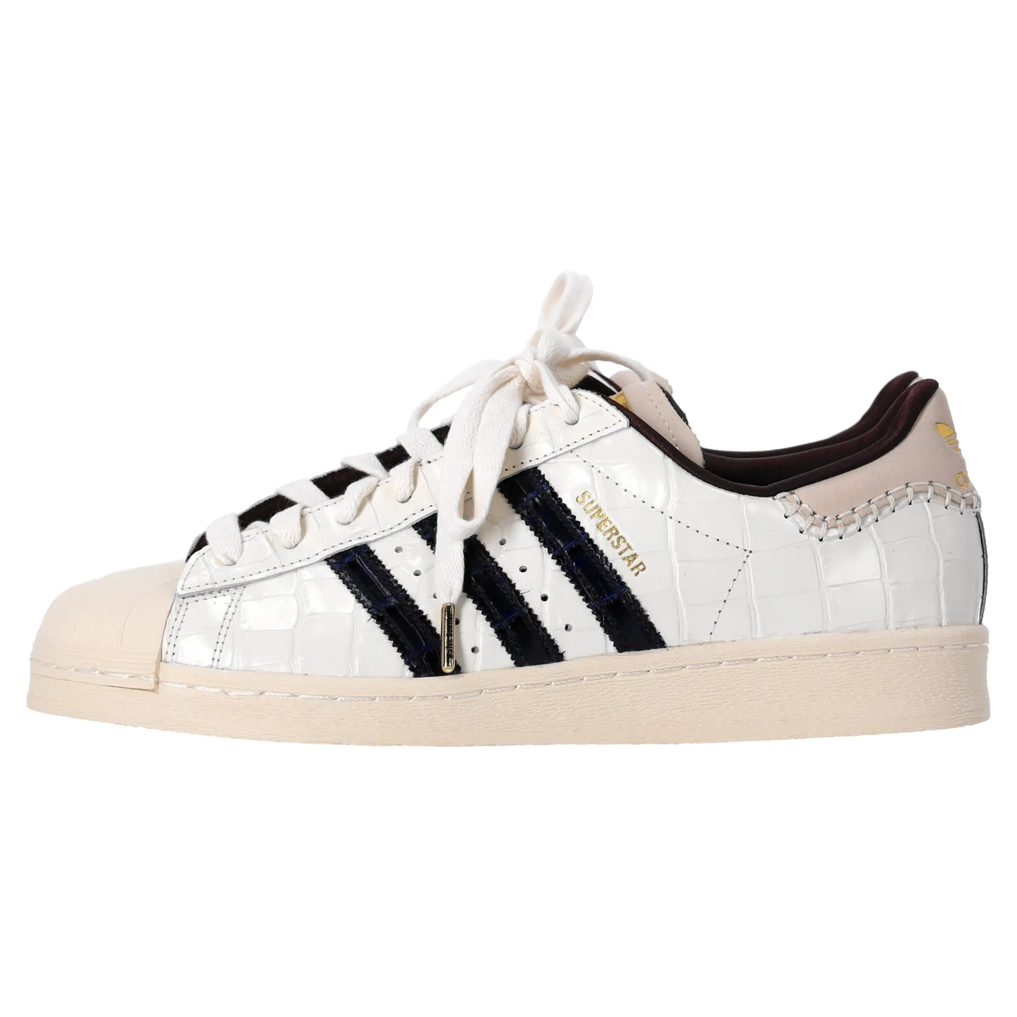 Adidas x Wales Bonner Faux-Croc Superstar Sneakers In White Leather