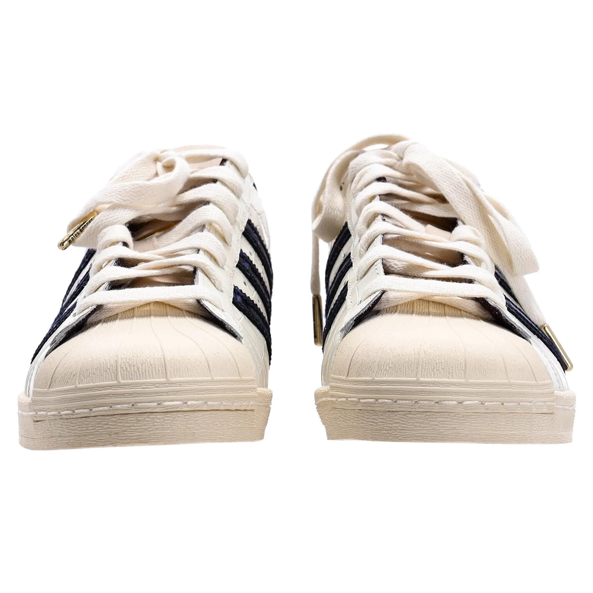 Adidas x Wales Bonner Faux-Croc Superstar Sneakers In White Leather