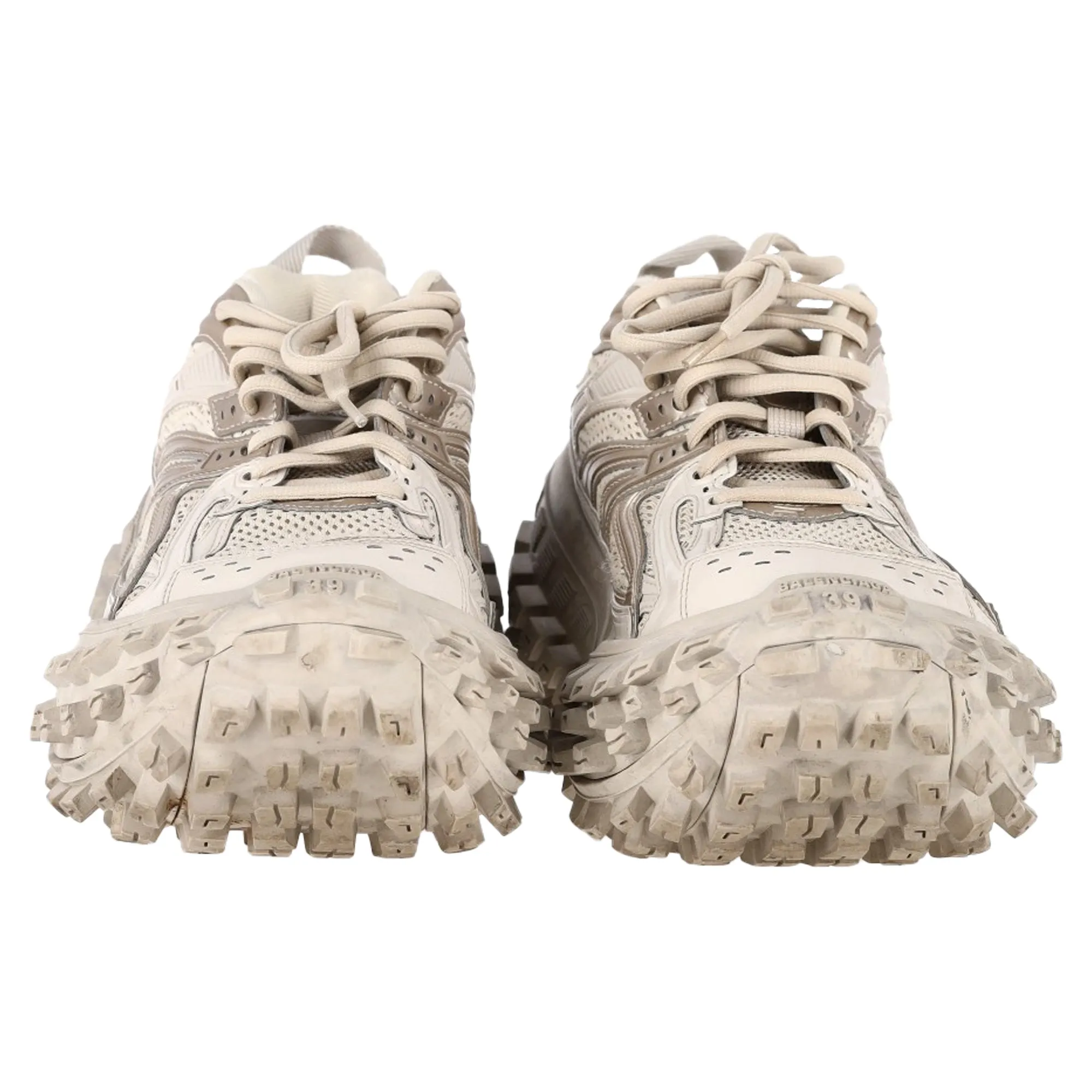 Balenciaga Bouncer Trainer Shoes in Beige Mixed Media