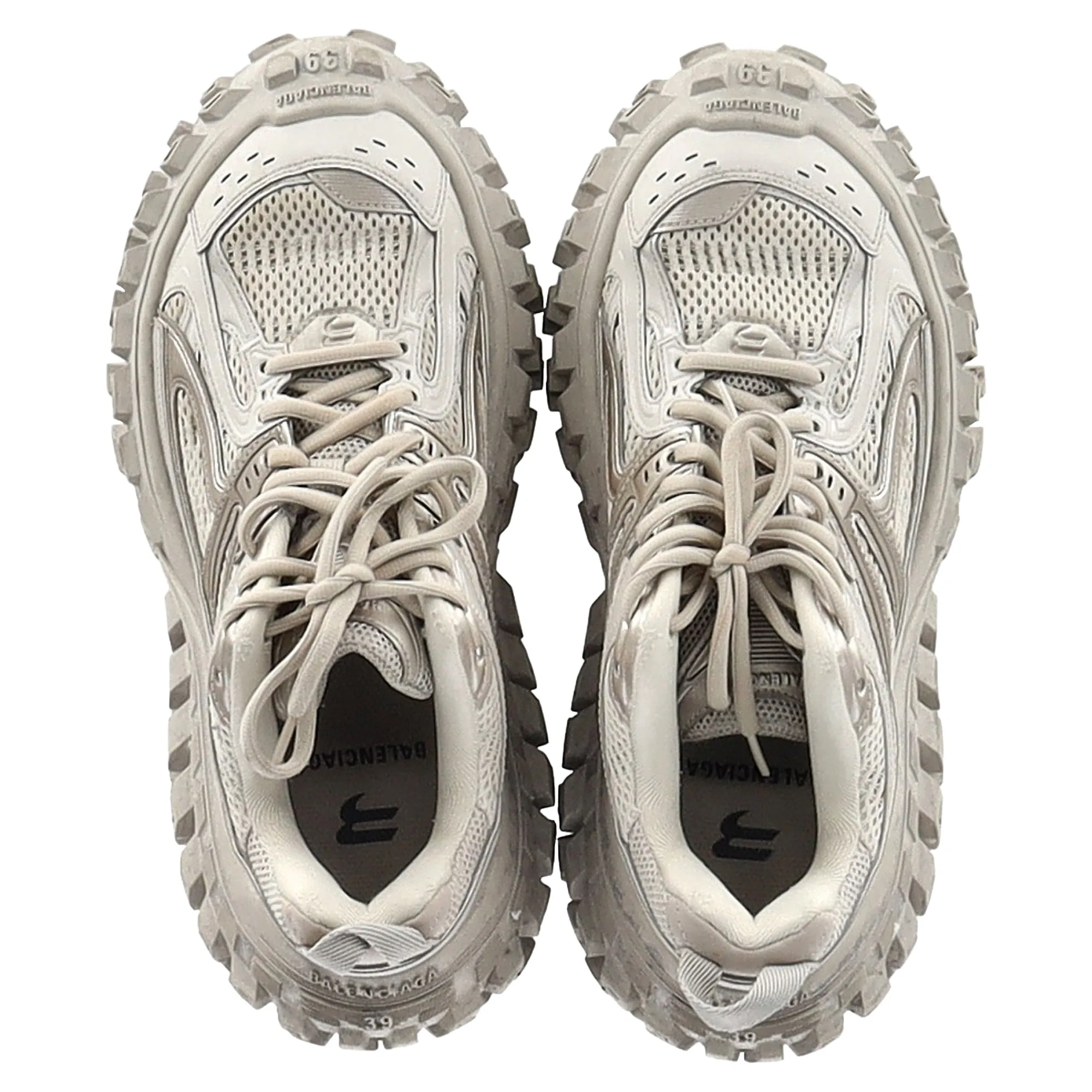 Balenciaga Bouncer Trainer Shoes in Beige Mixed Media