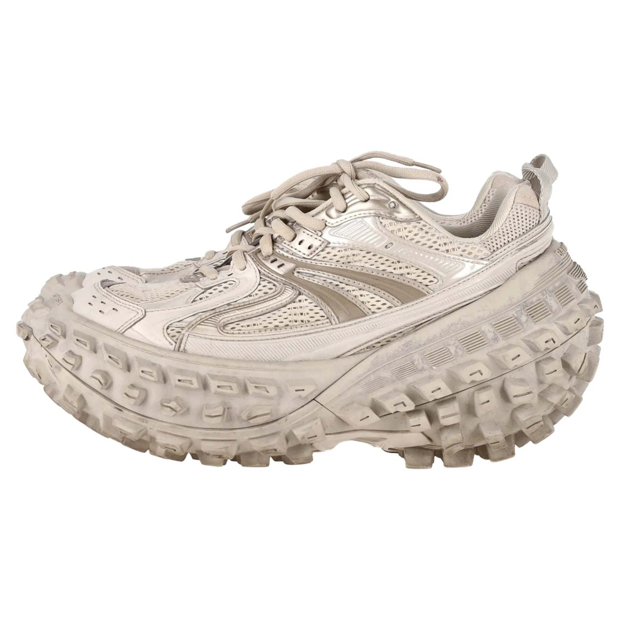 Balenciaga Bouncer Trainer Shoes in Beige Mixed Media