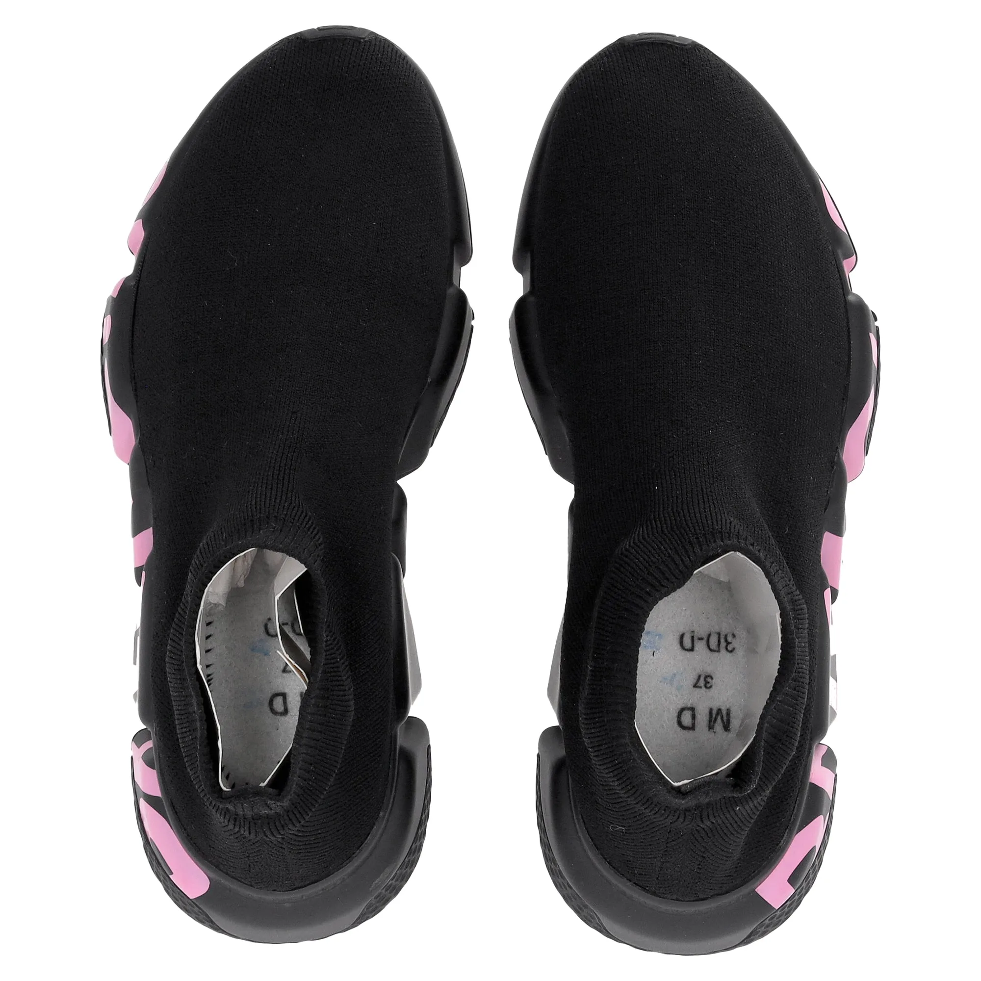 Balenciaga Graffiti Speed Sneakers in Black Polyester