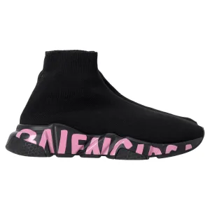 Balenciaga Graffiti Speed Sneakers in Black Polyester