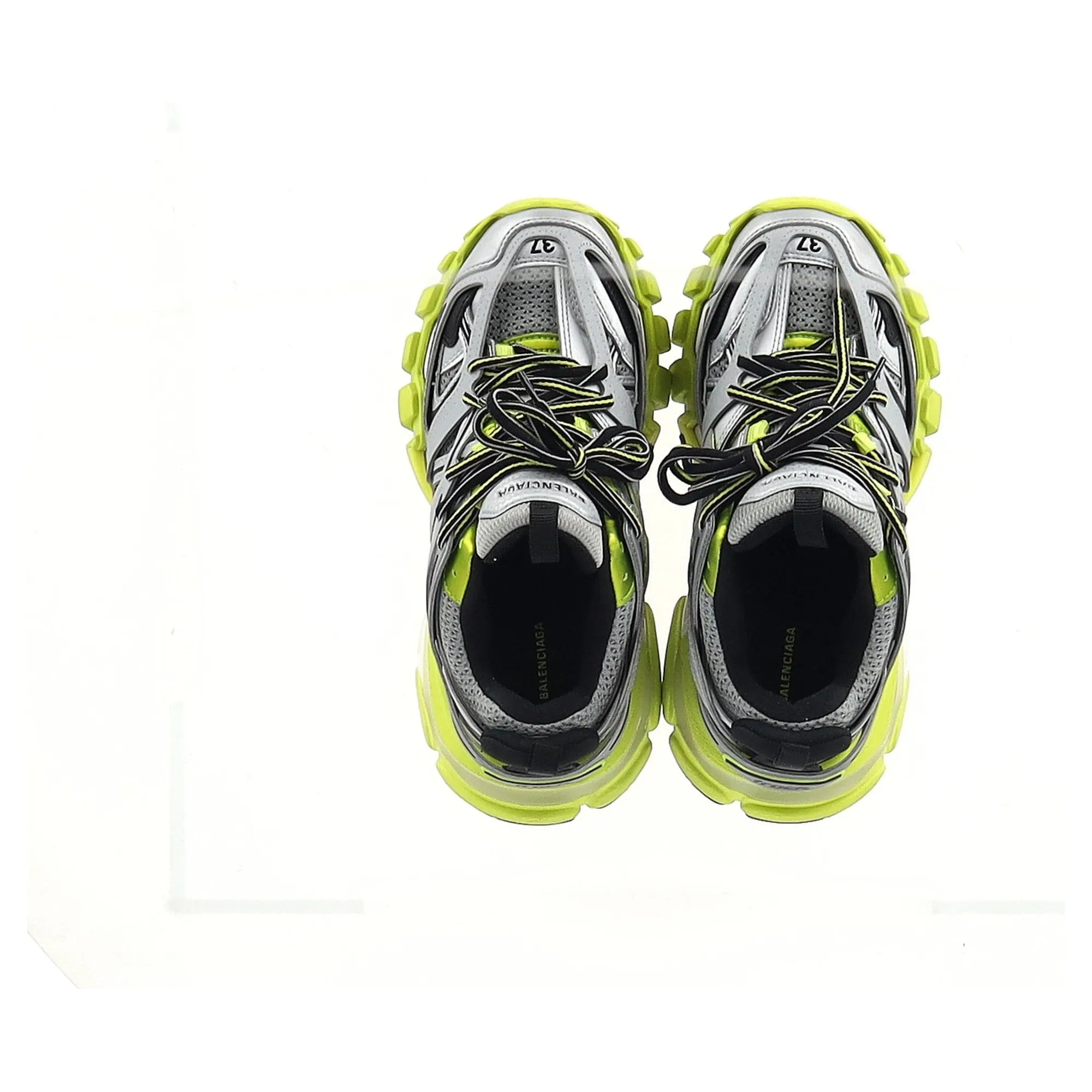 Balenciaga Track Runner Sneakers in Yellow and Grey Neoprene