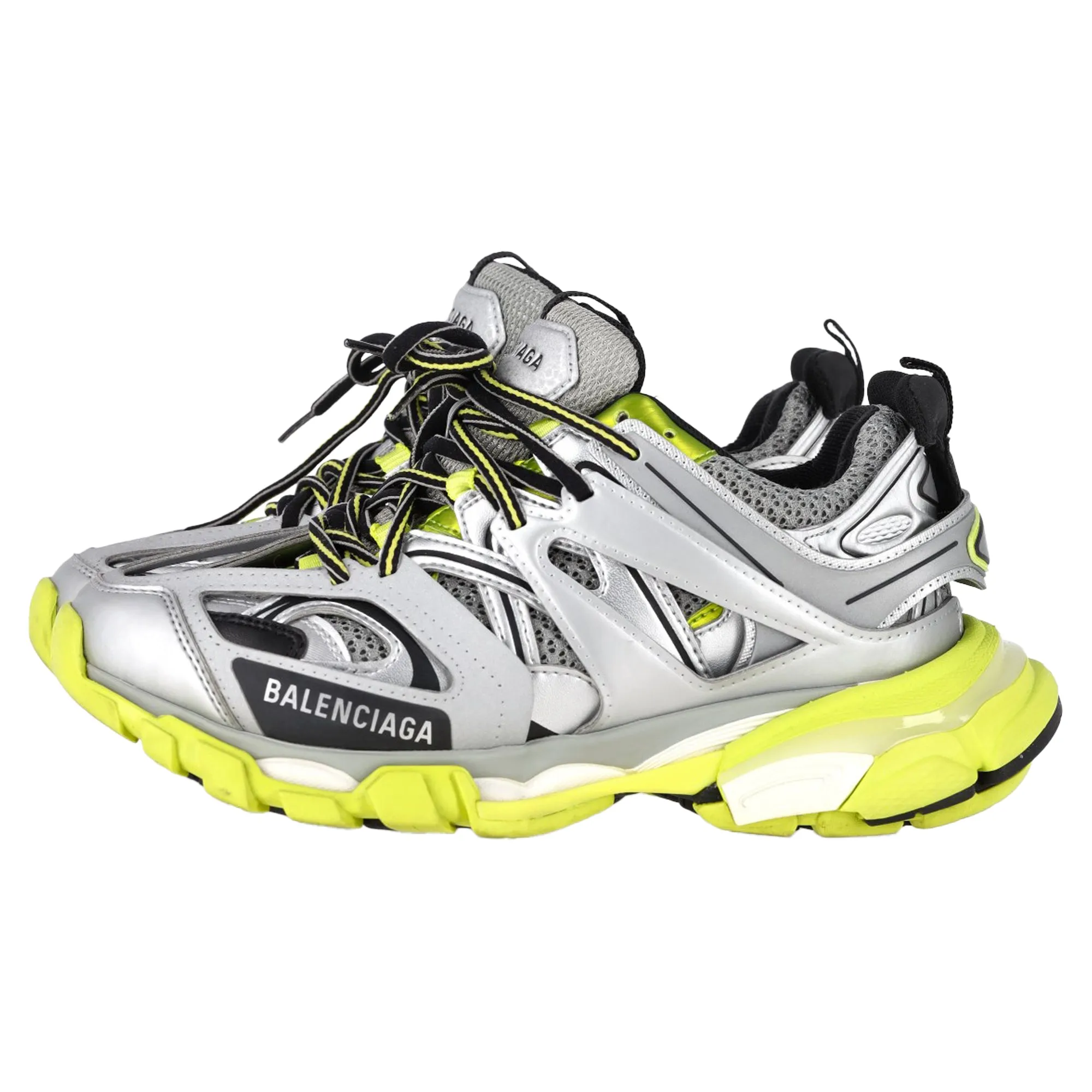 Balenciaga Track Runner Sneakers in Yellow and Grey Neoprene