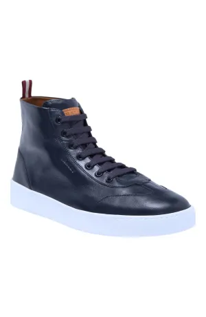 Bally Bruce 6230481 Men's ink High-Top Leather Sneakers Size 6 US