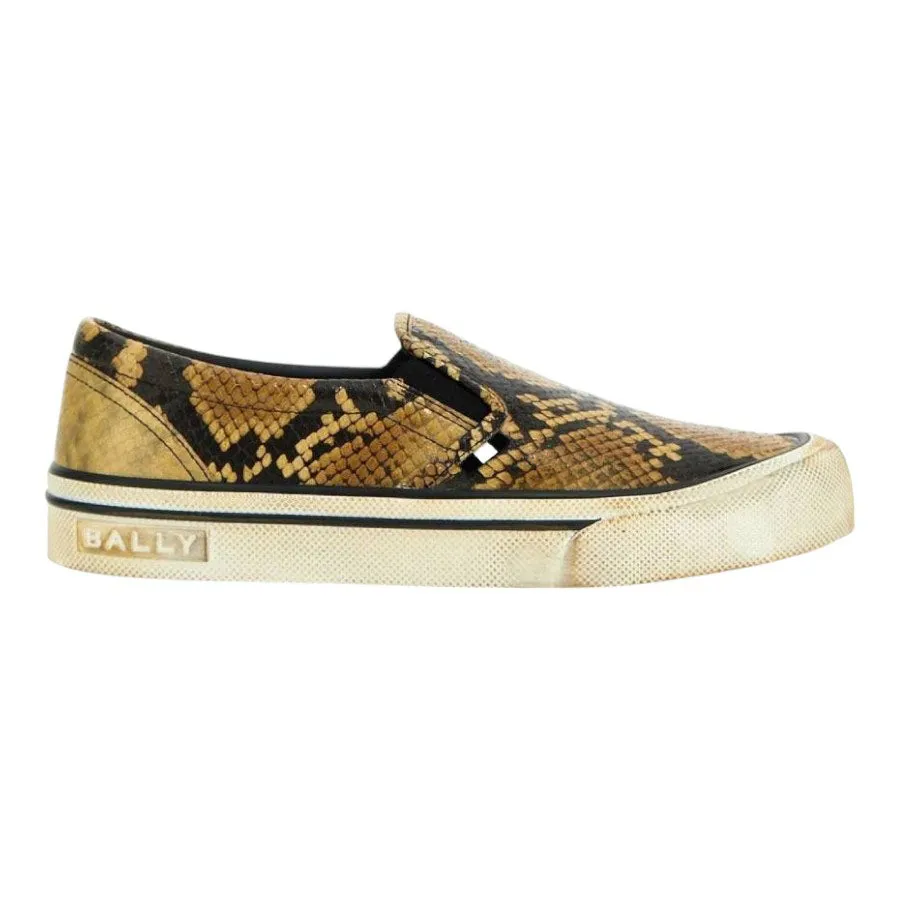 Bally Leory 6304175 Men's Snakeskin-Effect Leather Sneakers
