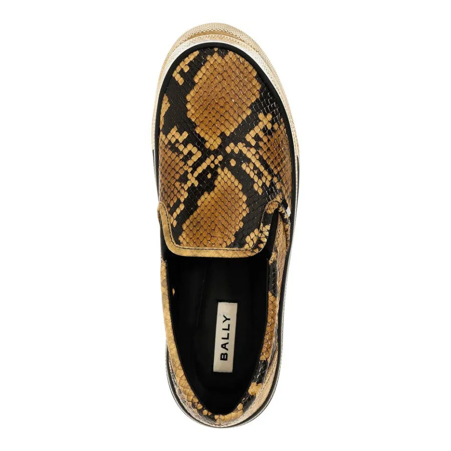 Bally Leory 6304175 Men's Snakeskin-Effect Leather Sneakers