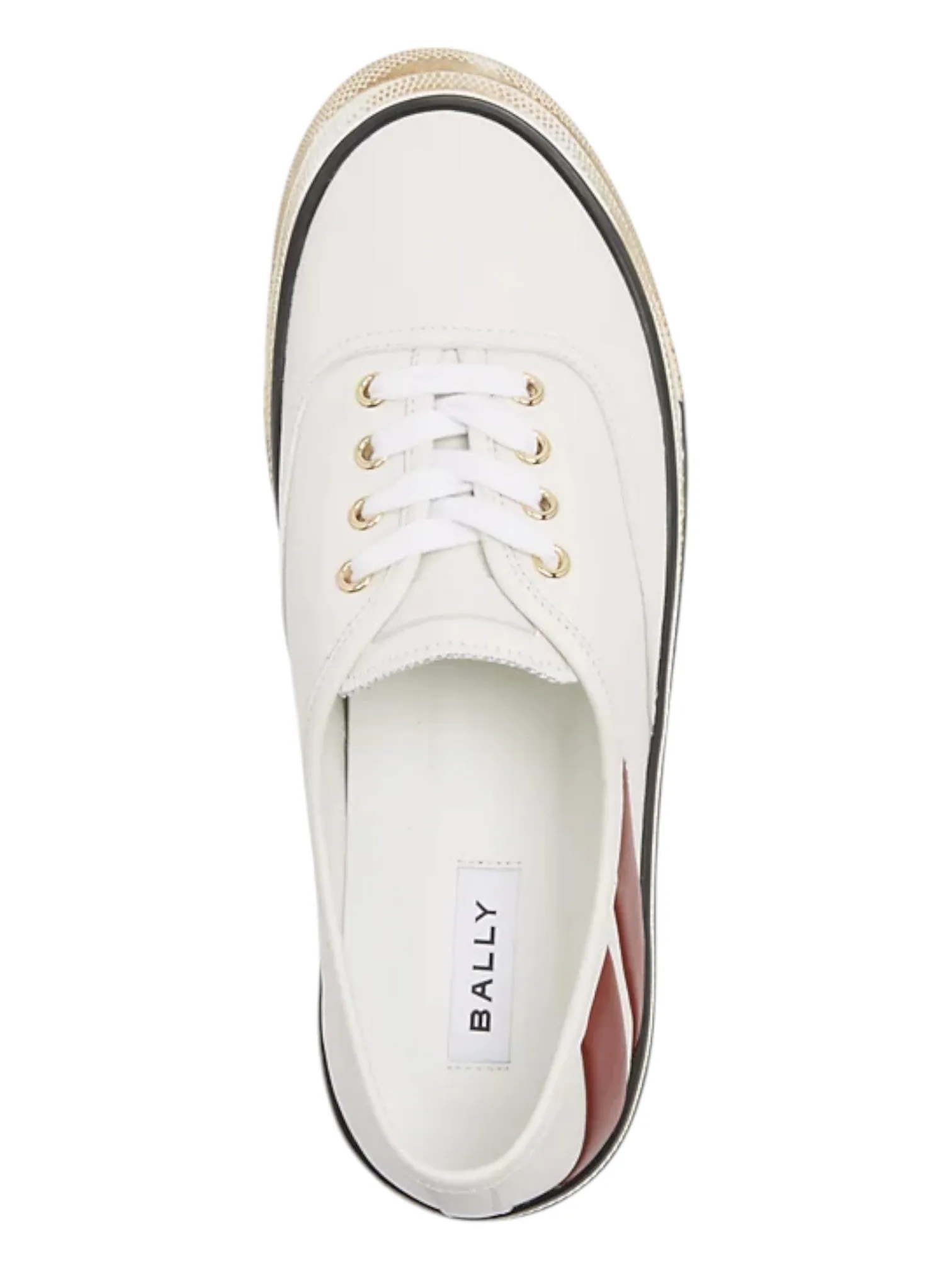 Bally Lyder 6305875 Men's White/Red Leather Sneakers