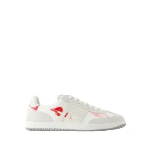 Balmain Swan Sneakers - Leather - White/Red