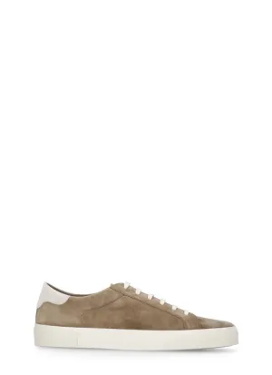 Beige Suede Leather Sneakers