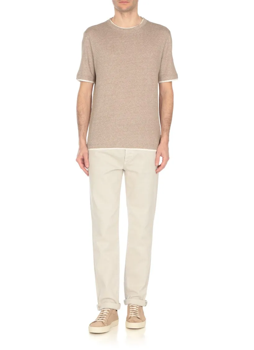 Beige Suede Leather Sneakers