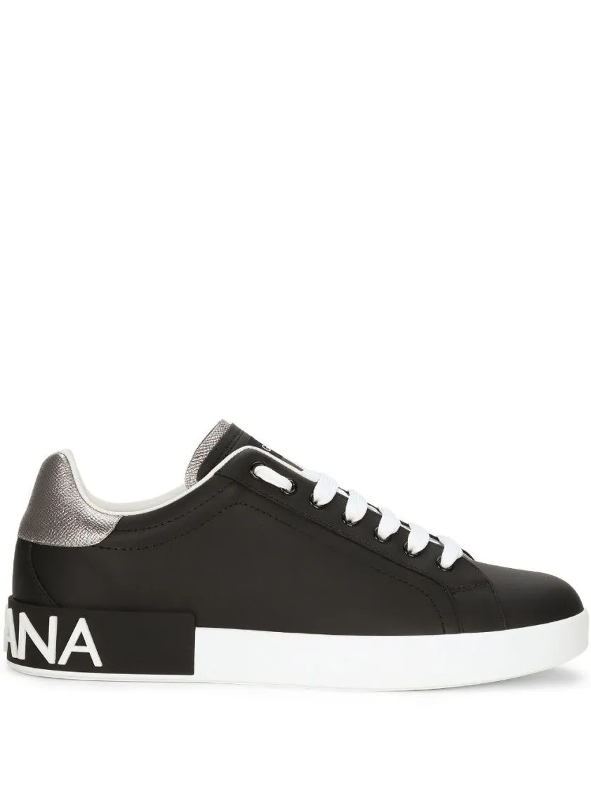 Black Calf Leather Sneakers