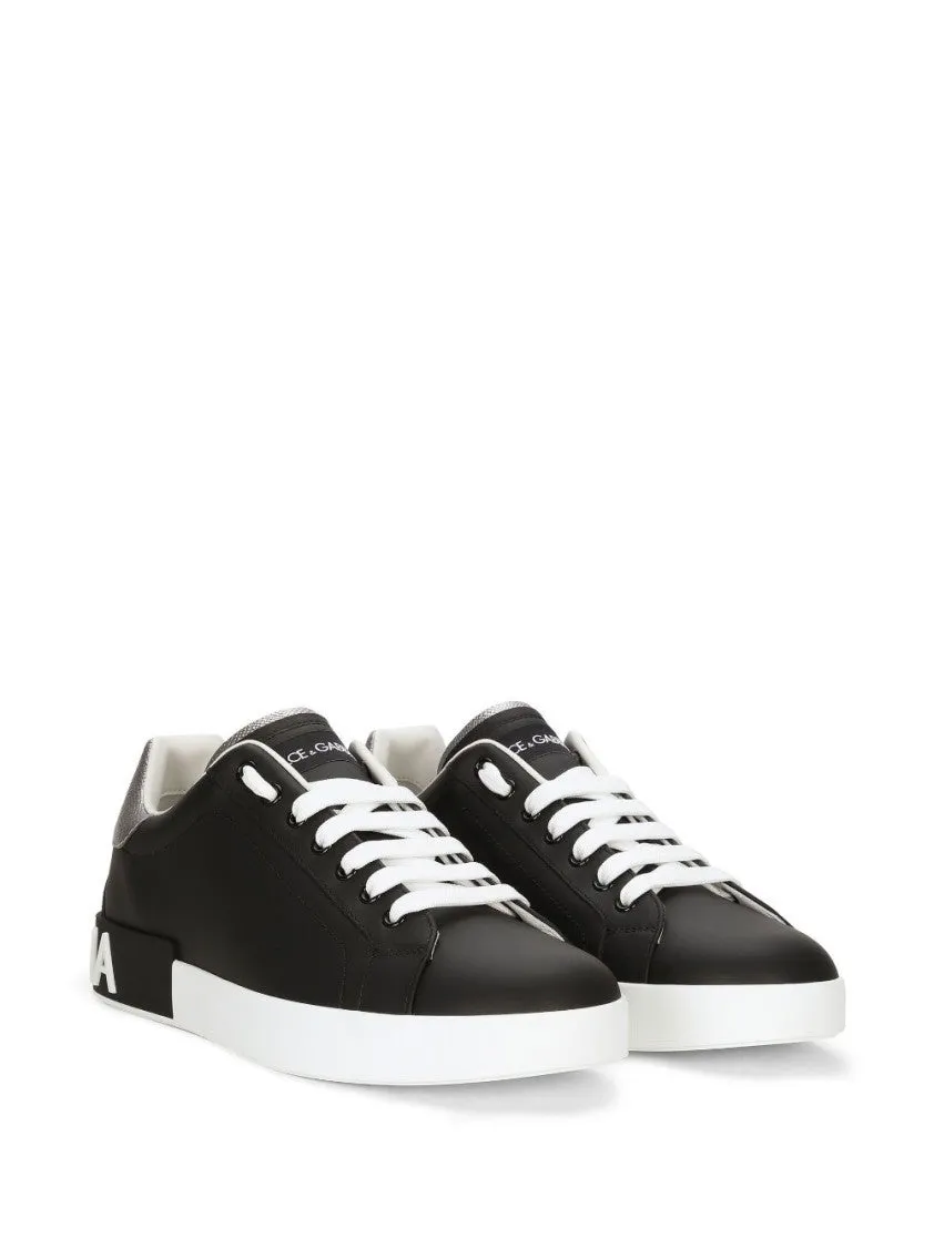 Black Calf Leather Sneakers