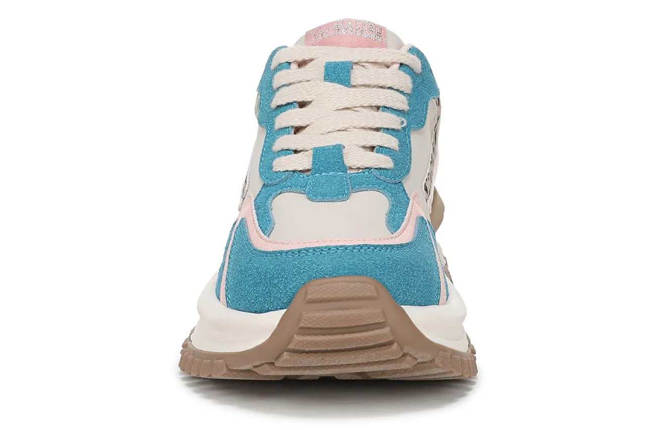 Blowfish Malibu Womens Pink Blue Retro Lace-Up Sneakers -Leo