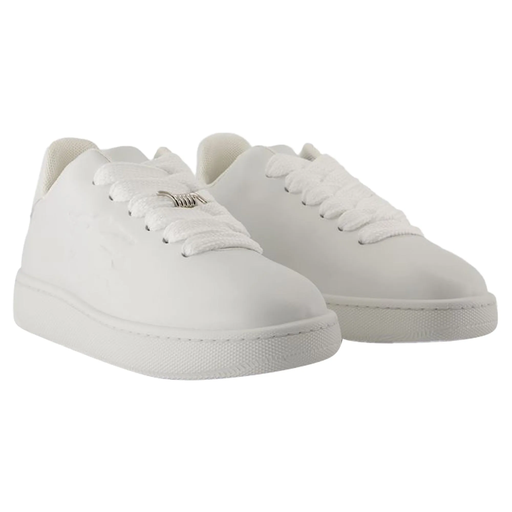 Box Sneakers - Burberry - Leather - White