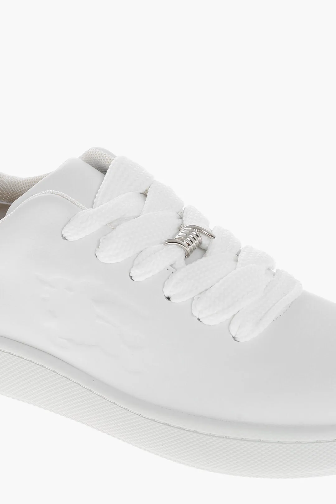 Burberry Leather Sneakers With Embossed Logo