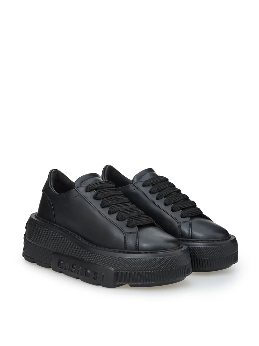 Casadei Elevate Your Style:  Leather Maxi Platform Women's Sneakers