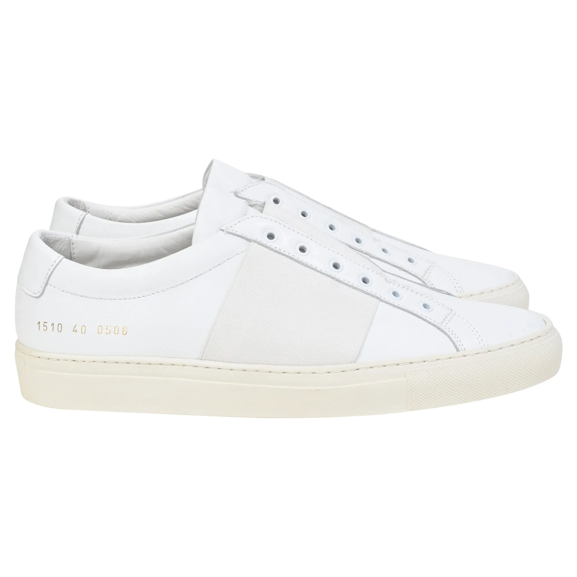 Common Projects Elastic Slip-On Sneakers in White Leather
