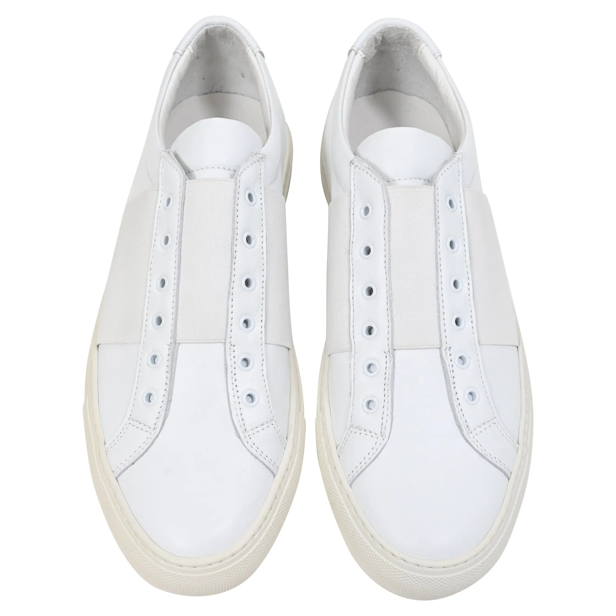Common Projects Elastic Slip-On Sneakers in White Leather