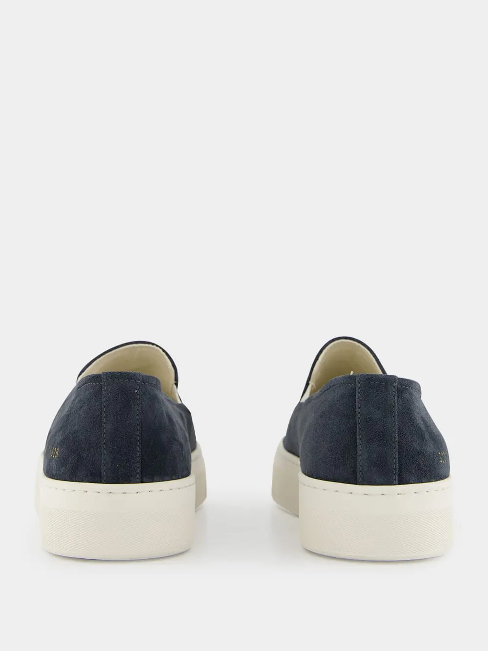 Dark Blue Suede Slip-On Sneakers