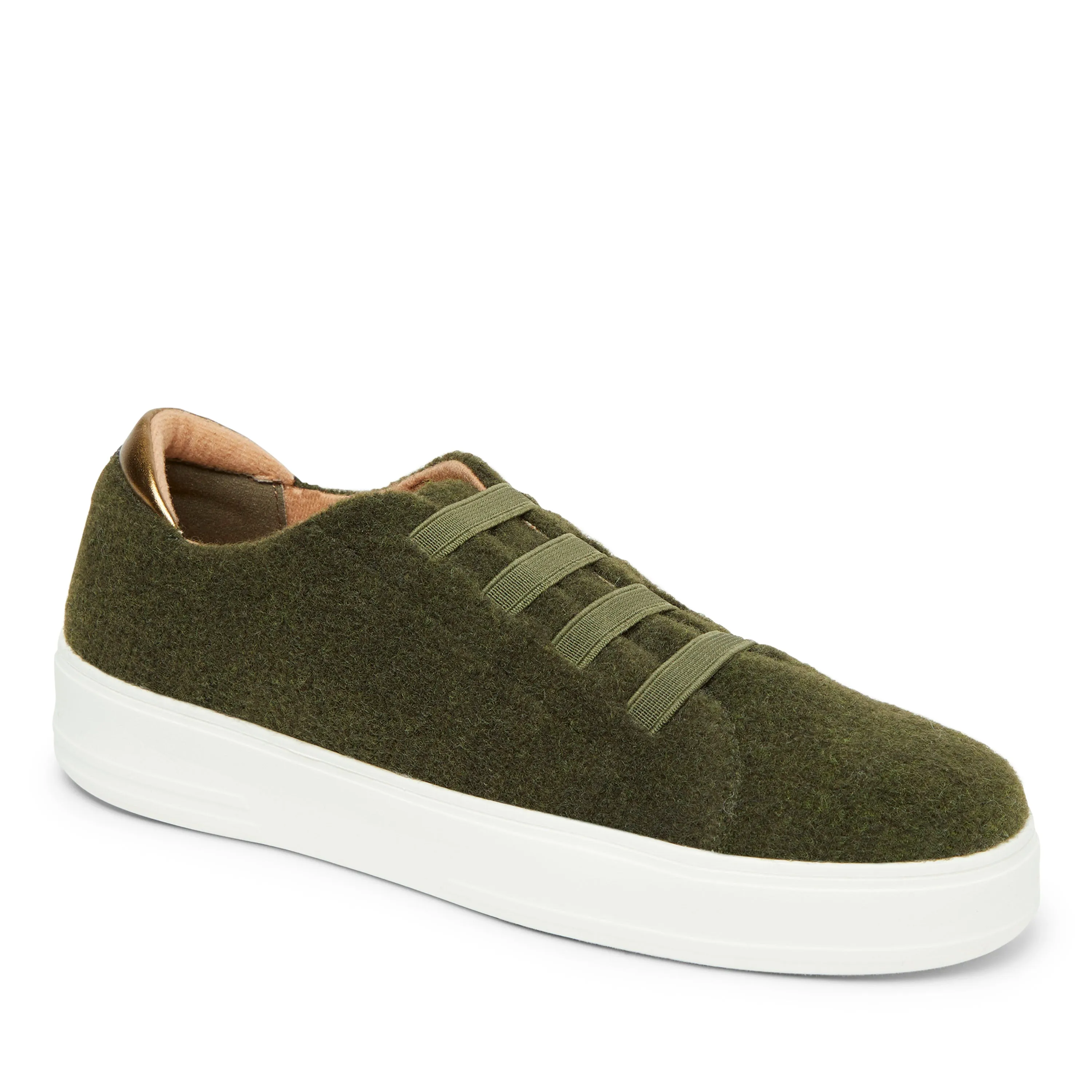 Dearfoams Women's Sport Foam Elastic Lace Slip On Sneaker
