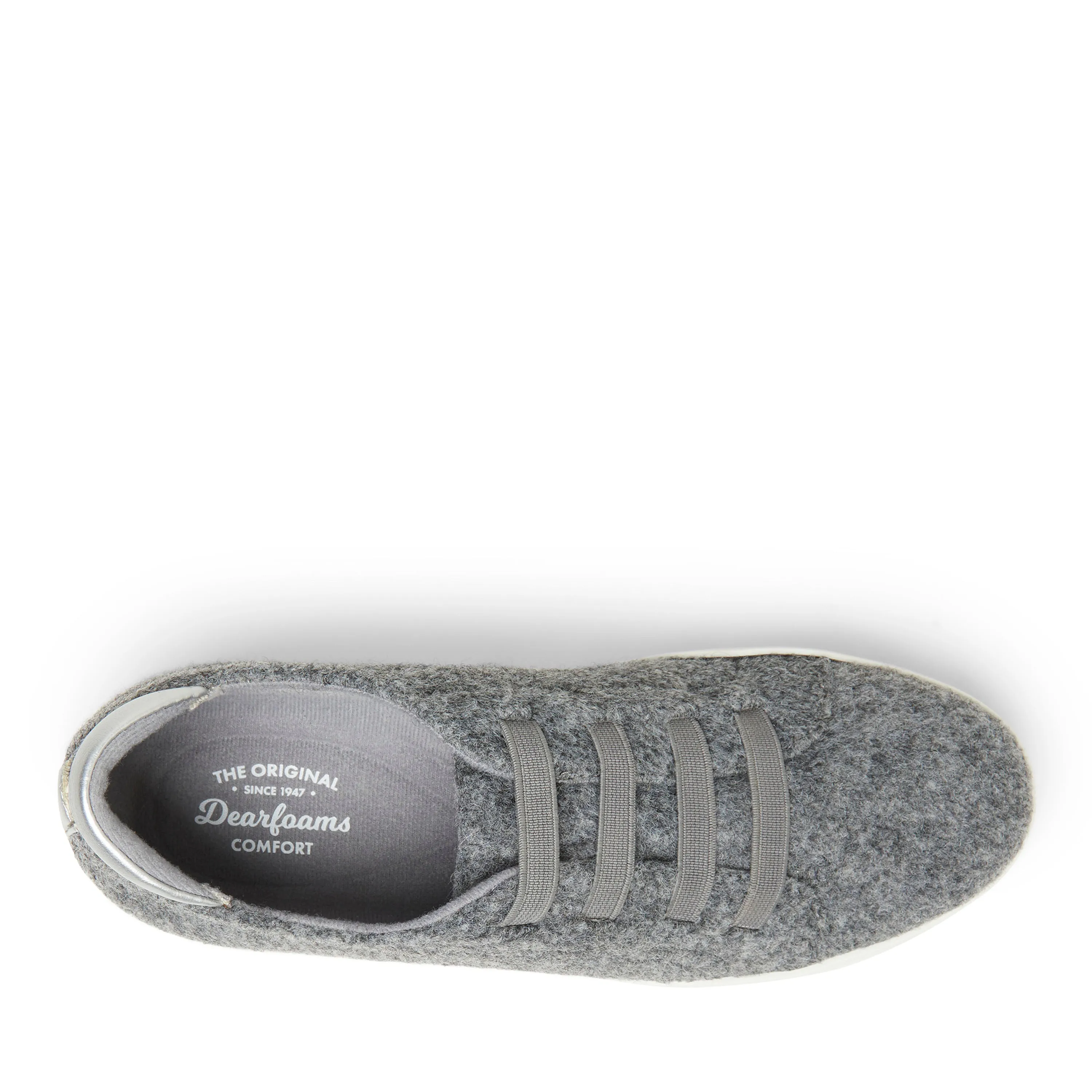 Dearfoams Women's Sport Foam Elastic Lace Slip On Sneaker