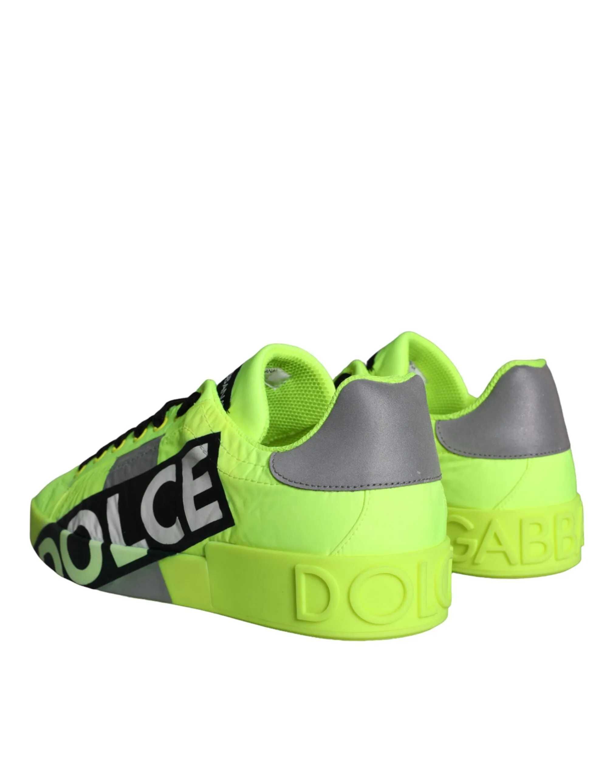Dolce & Gabbana Neon Logo Tape Low Top Sneakers Men's Shoes (Pre-Owned)