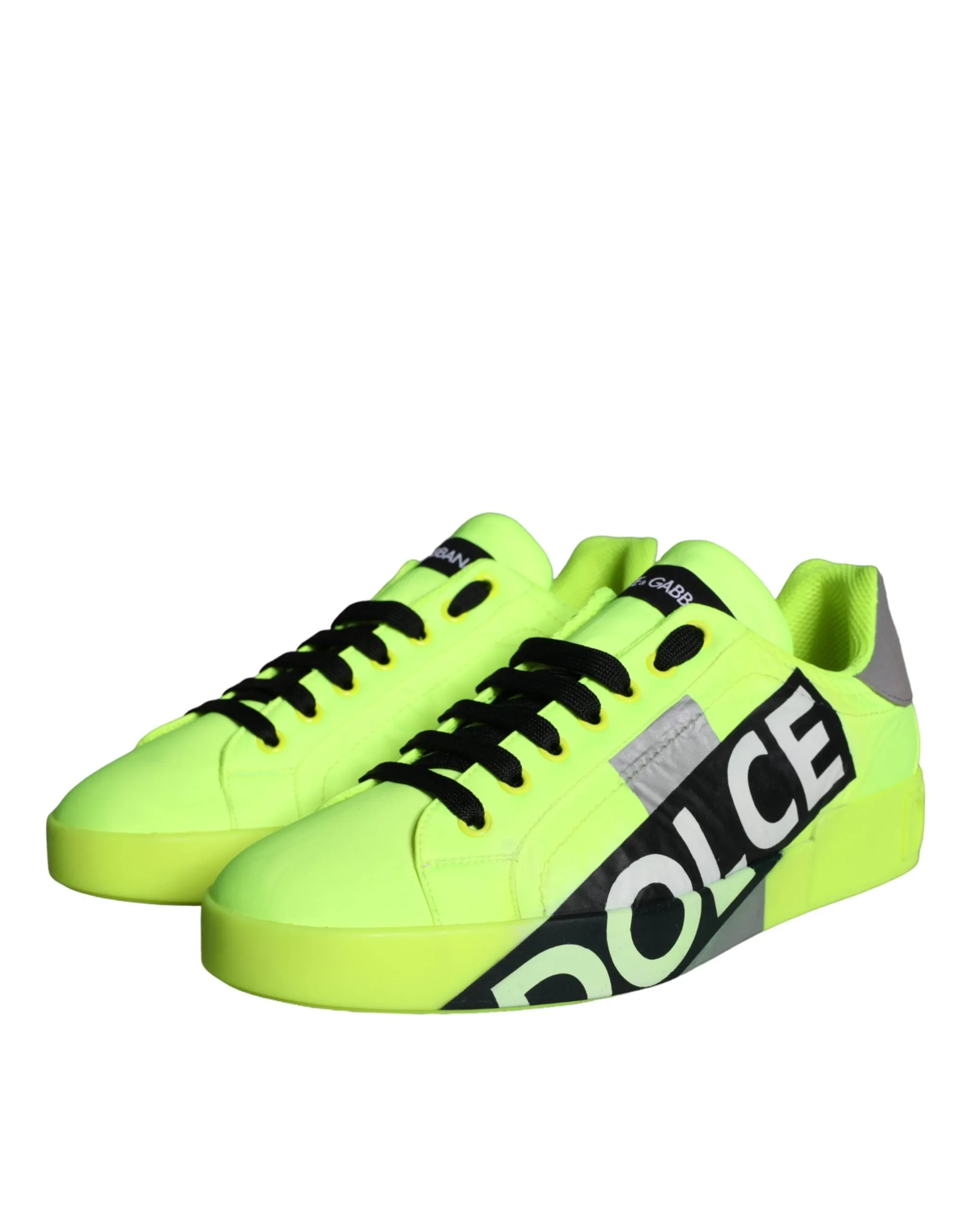 Dolce & Gabbana Neon Logo Tape Low Top Sneakers Men's Shoes (Pre-Owned)