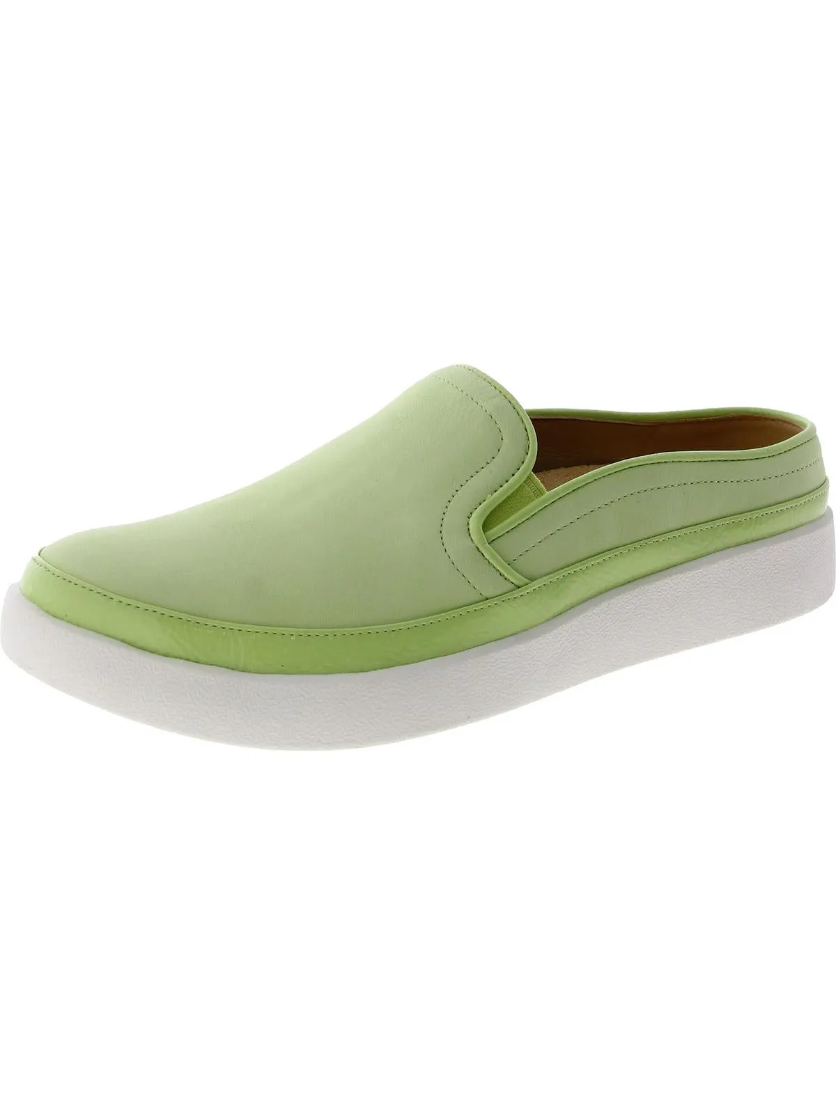 Effortless Womens Patent Trim Slip-On Sneakers