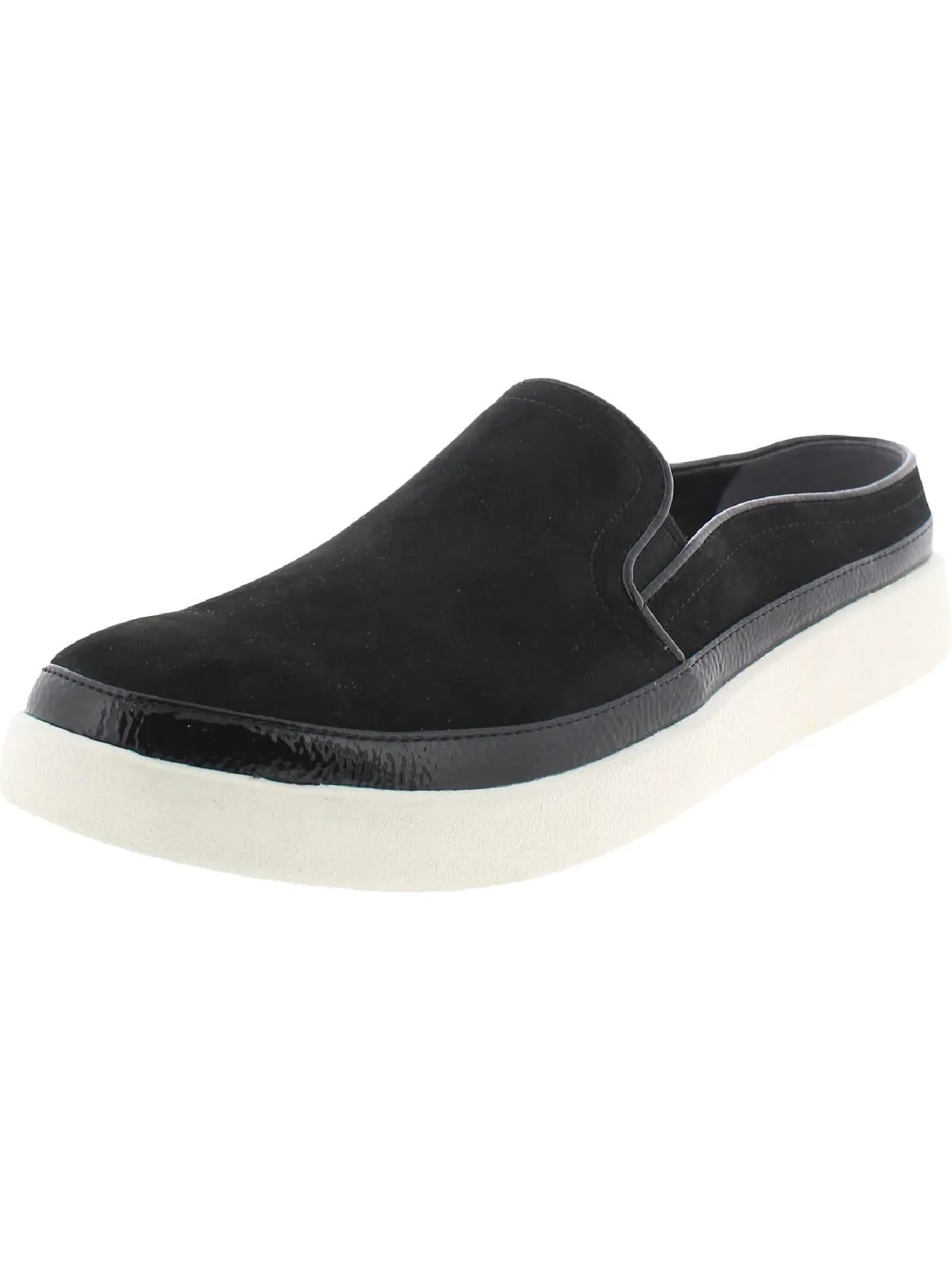 Effortless Womens Patent Trim Slip-On Sneakers