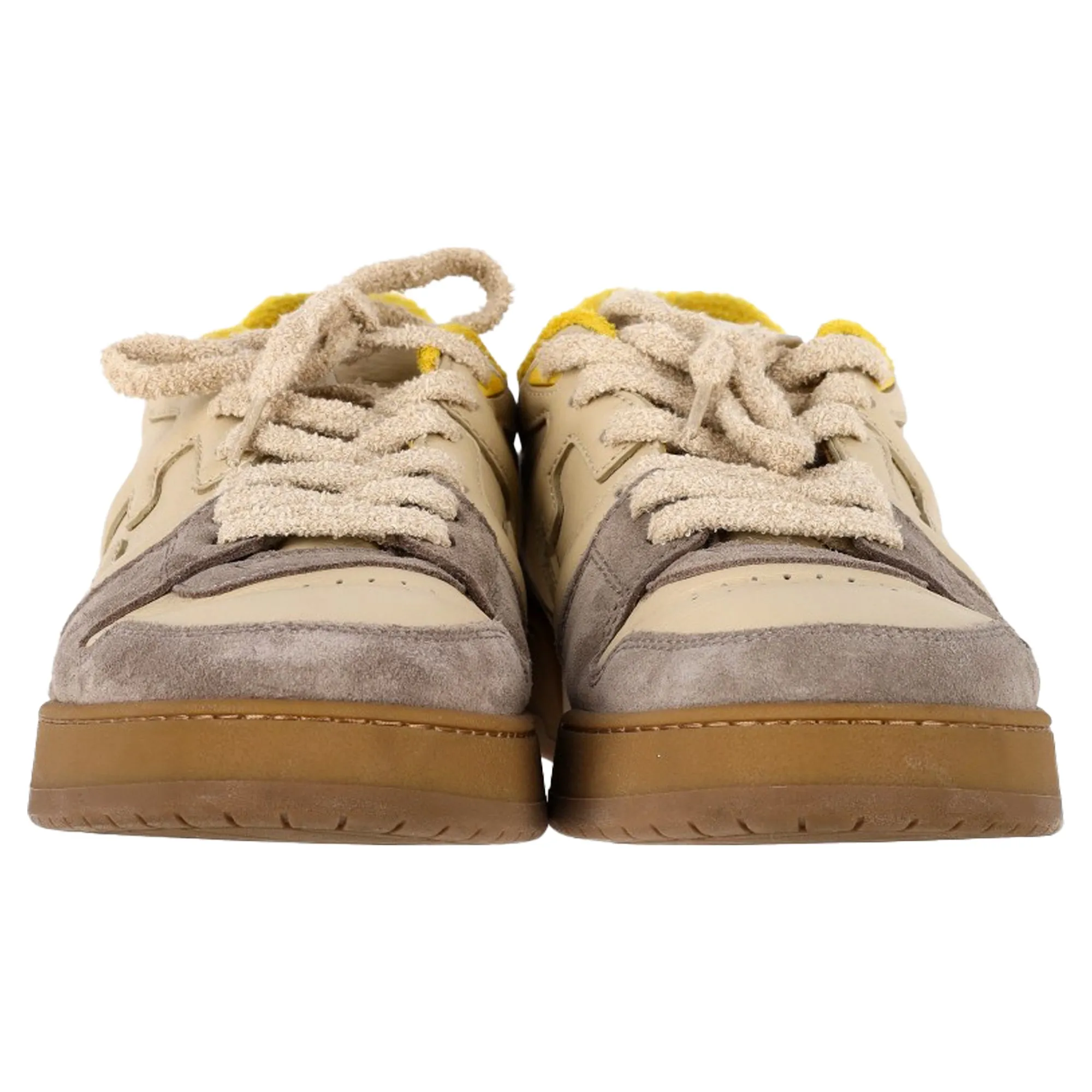 Fendi Match Low-Top Sneakers in Beige Suede and Leather