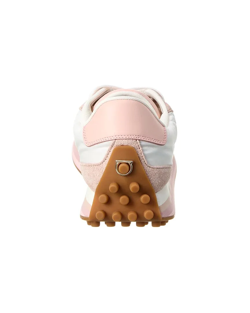 Ferragamo Iggy Nylon & Suede Sneaker