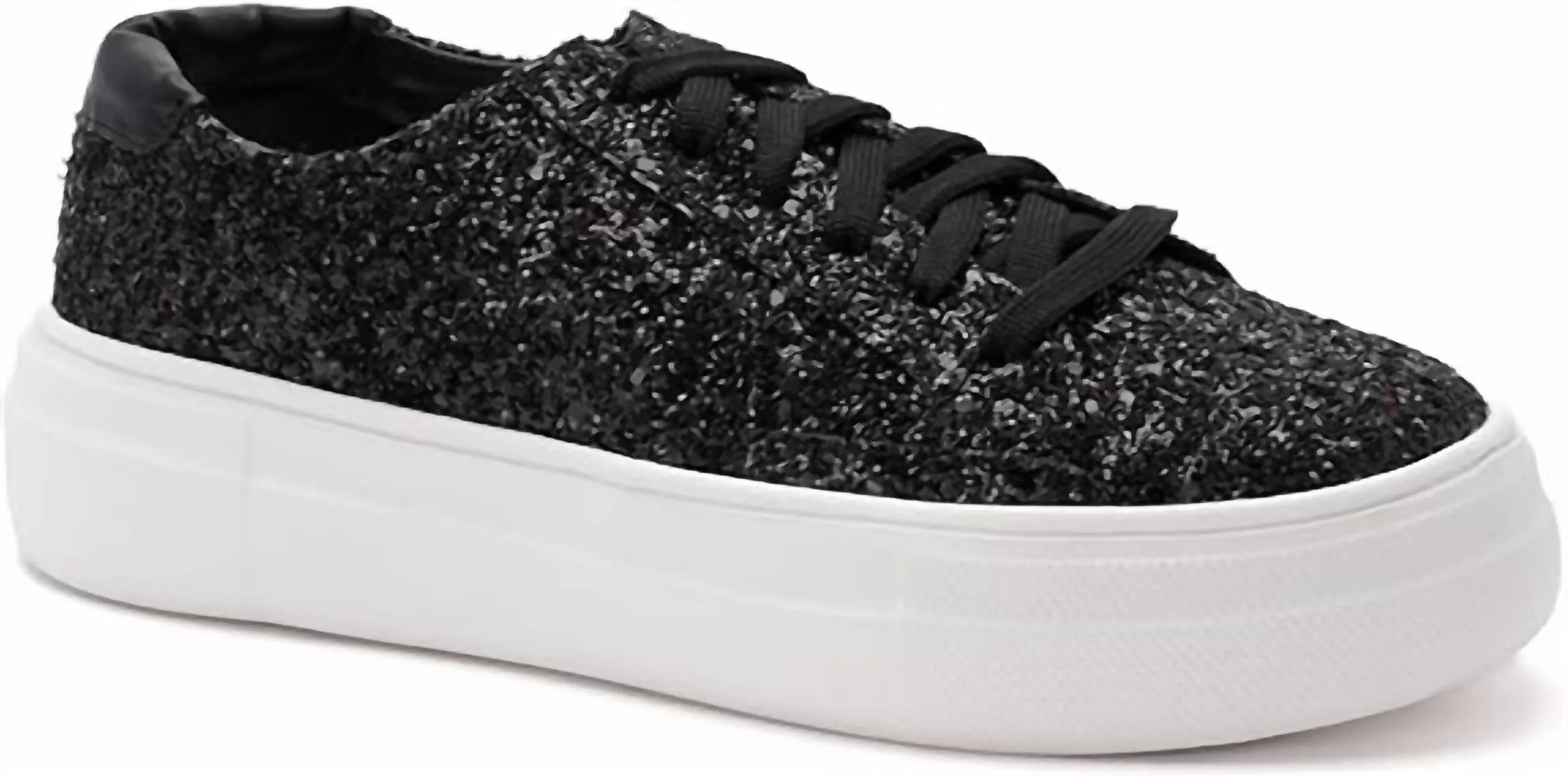 Glaring Chunky Glitter Sneakers In Black
