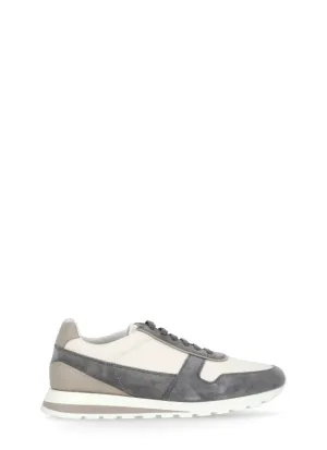 Grey Leather Sneakers
