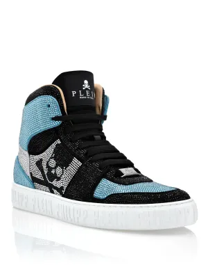 HI-TOP SNEAKERS NOTORIOUS CRYSTAL SKULL with Crystals
