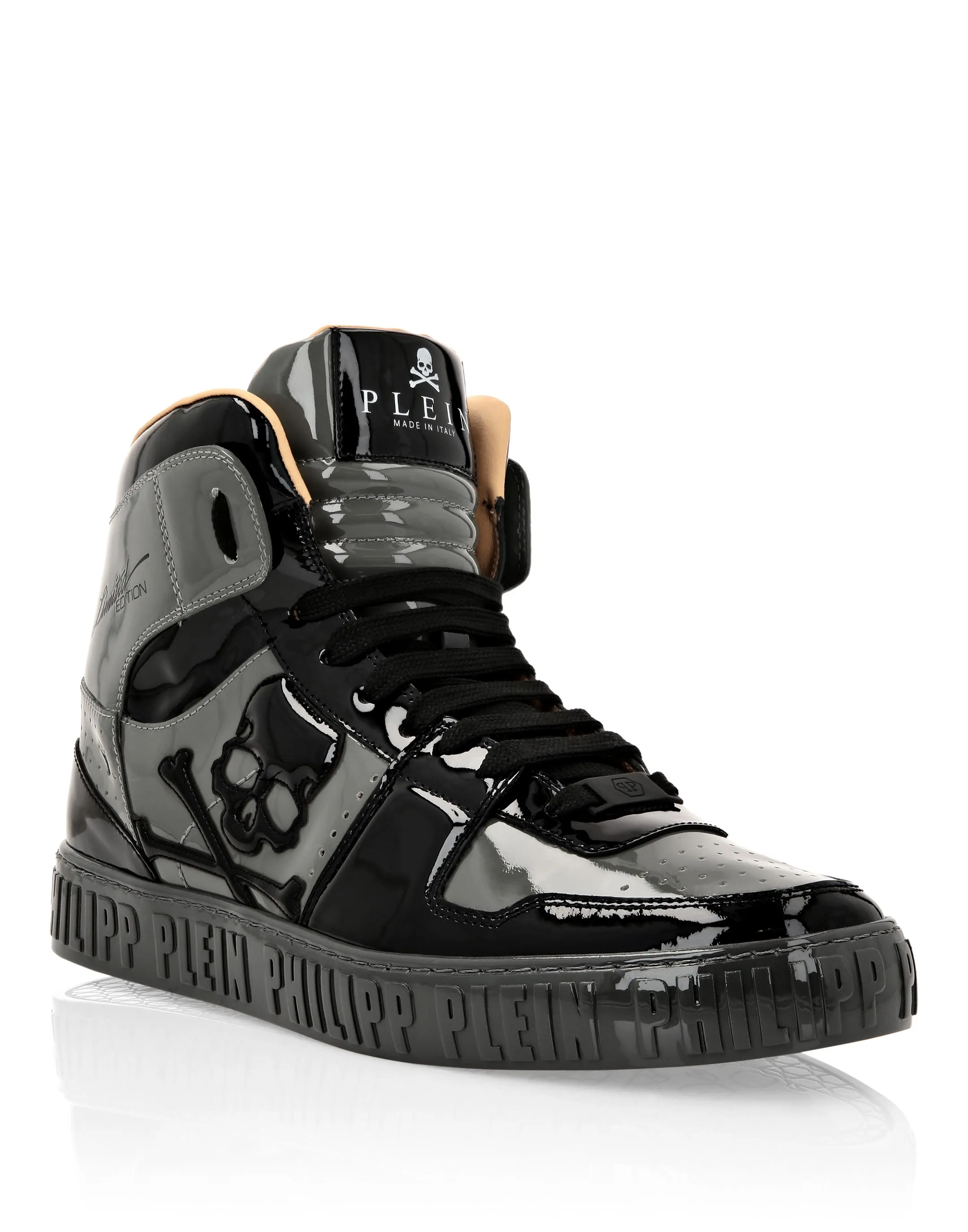 HI-TOP SNEAKERS NOTORIOUS PATENT SKULL
