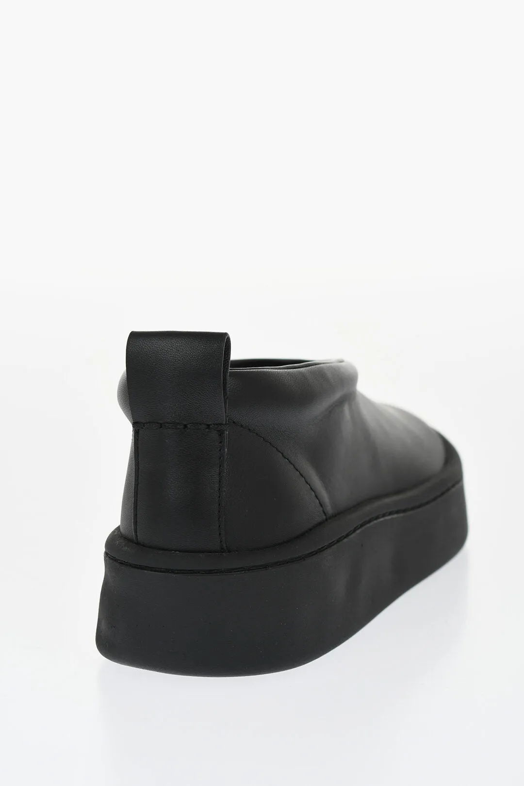 Jil Sander Leather Slip-On Sneakers With Rubber Sole
