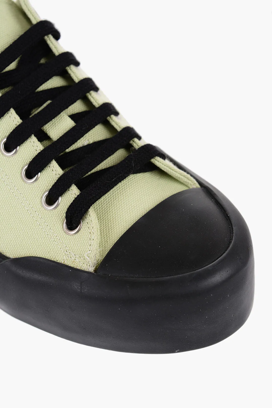 Jil Sander Rubber Sole Jungle Canvas Lace-Up Sneakers