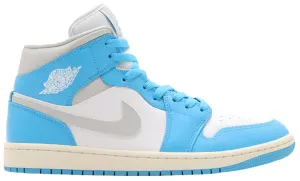 Jordan 1 Mid Dark Powder Blue White Sail Neutral Grey (Women's)