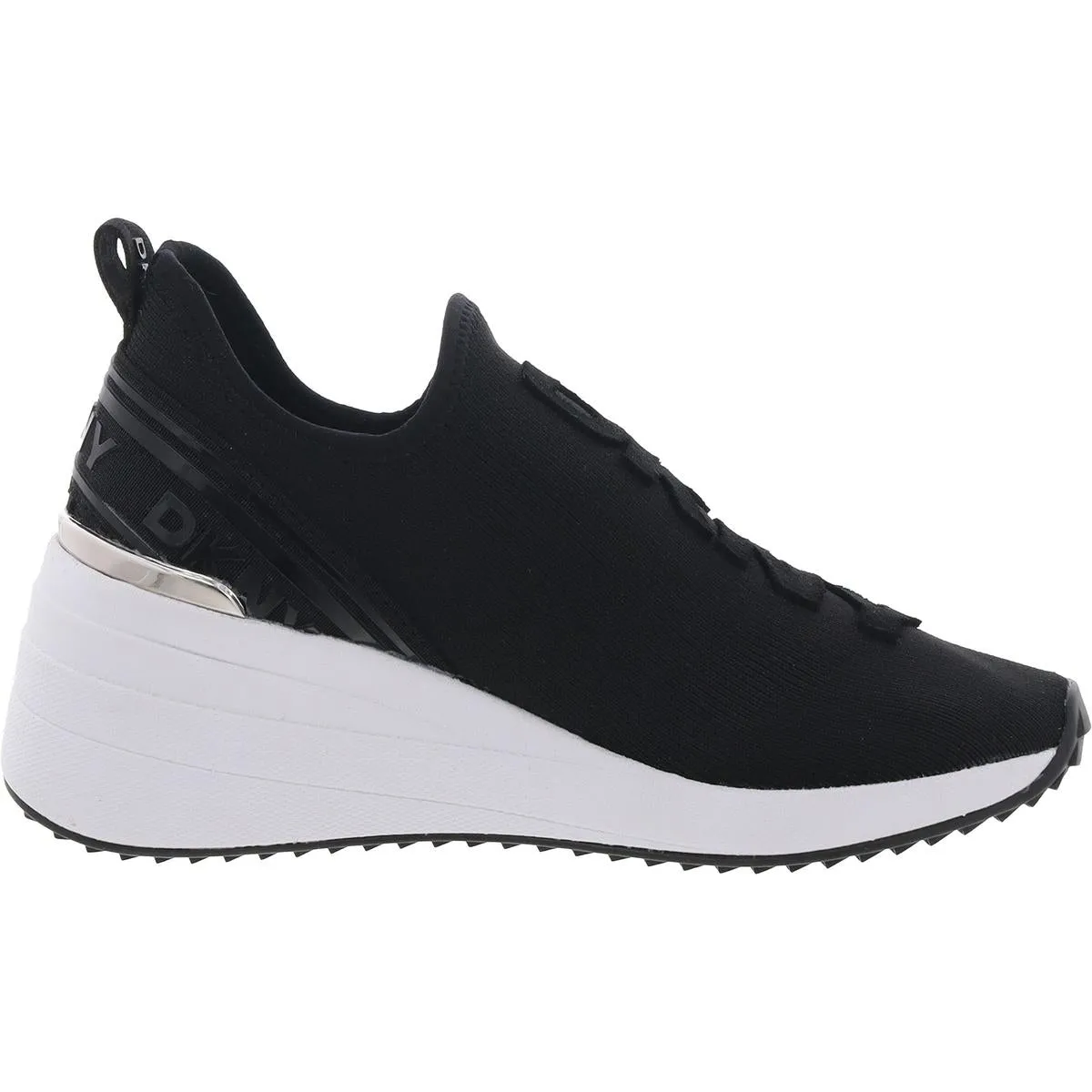 Keeva  Womens Covered Wedge Ribbed Knit Casual And Fashion Sneakers