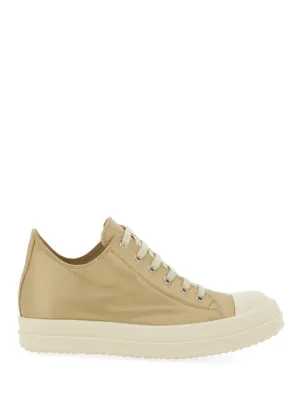 Lamb Leather Low-Top Sneakers With Calf Leather Toe Cap