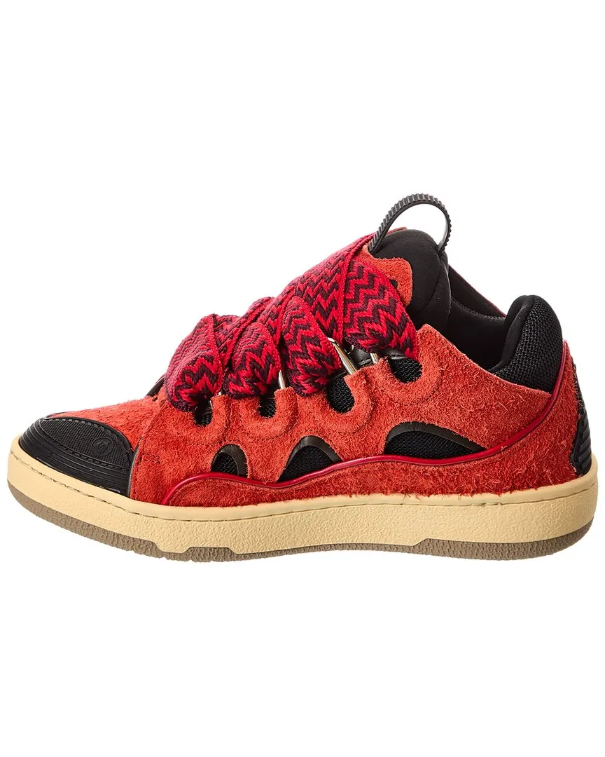 LANVIN Curb Suede & Mesh Sneaker