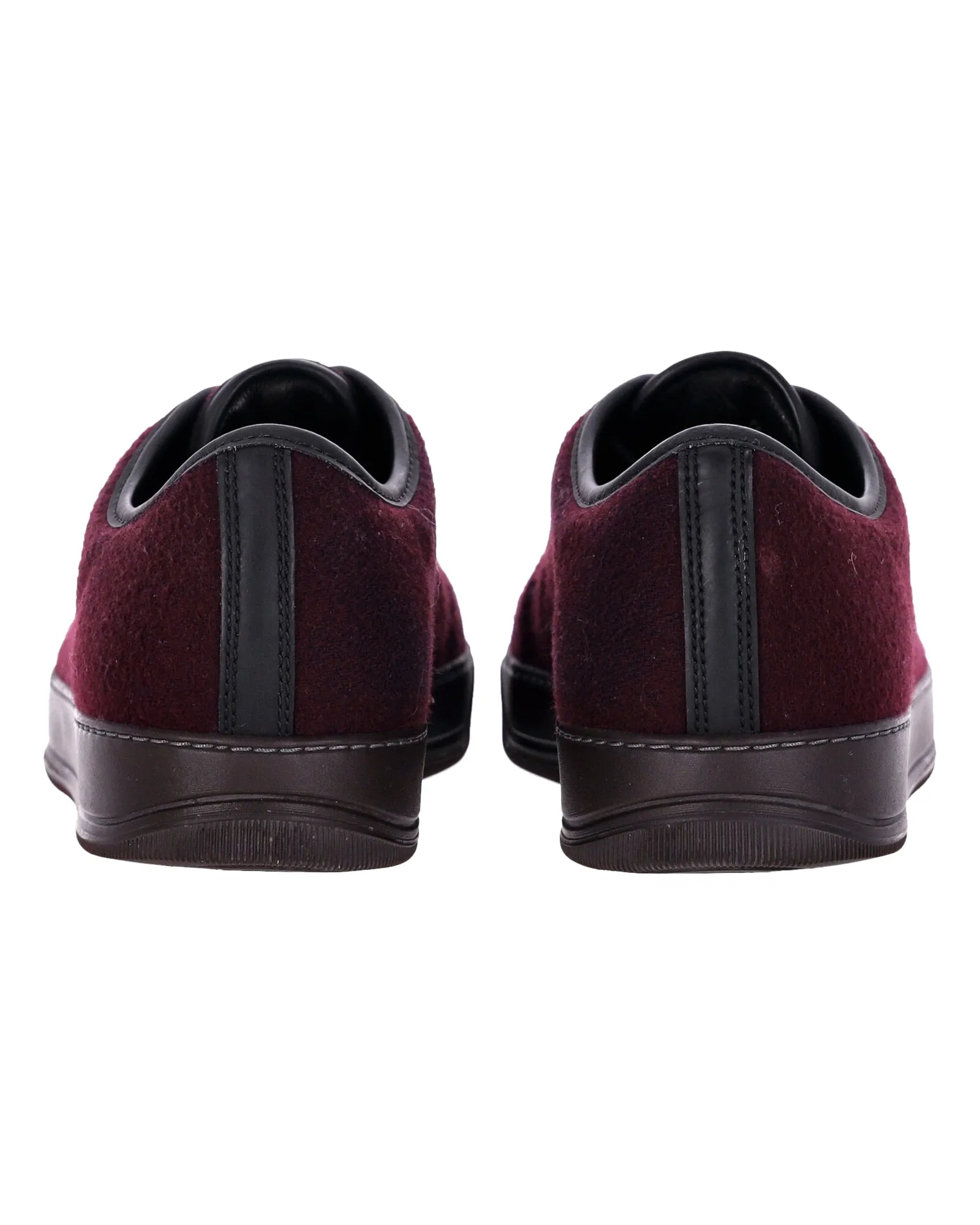 Lanvin DBB1 Matte Cap Toe Low Top Sneaker in Burgundy Suede
