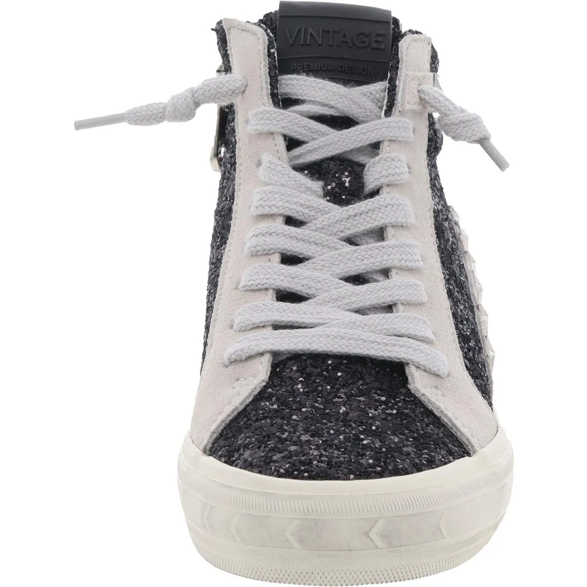 LEONA RO Womens Glitter Leather Casual And Fashion Sneakers