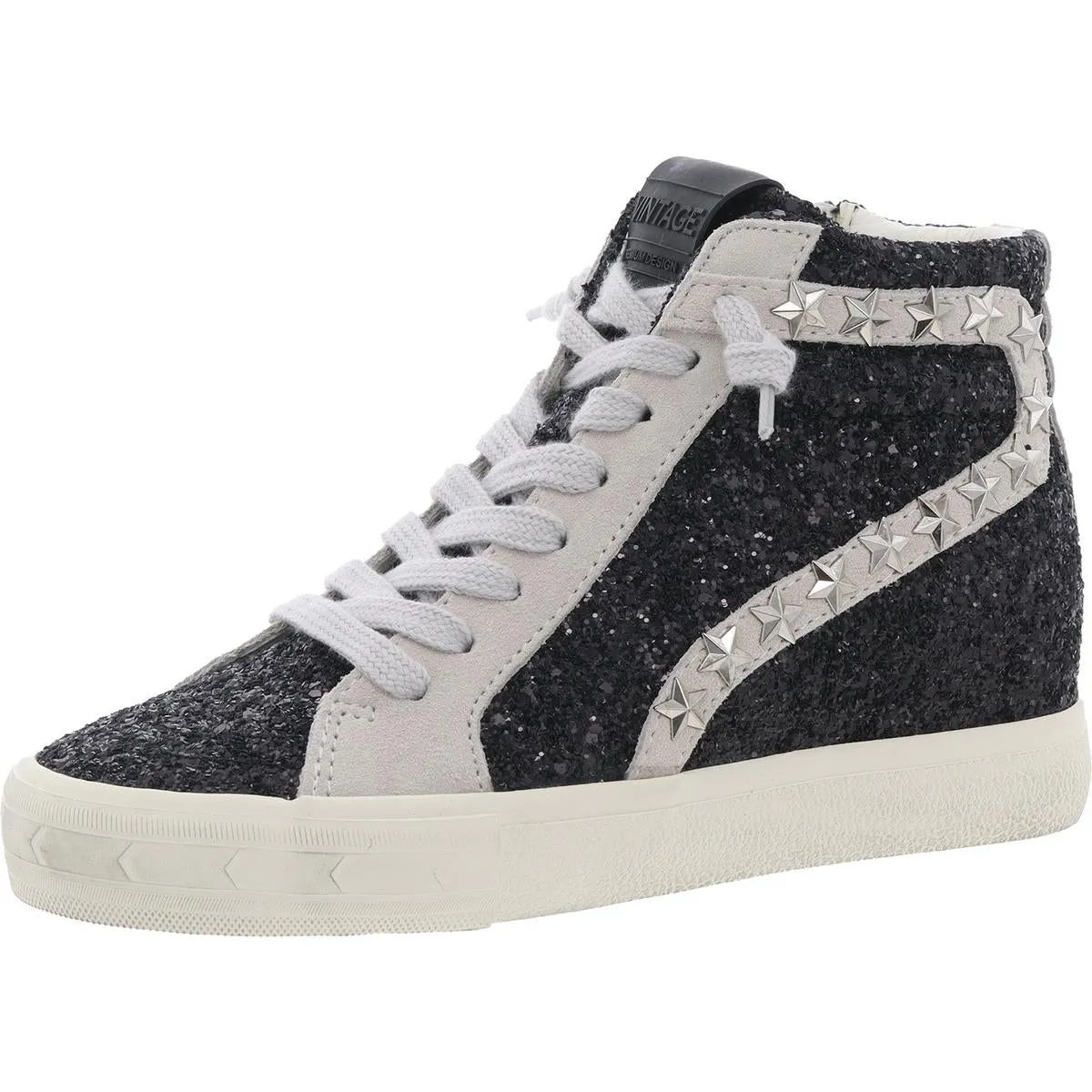 LEONA RO Womens Glitter Leather Casual And Fashion Sneakers