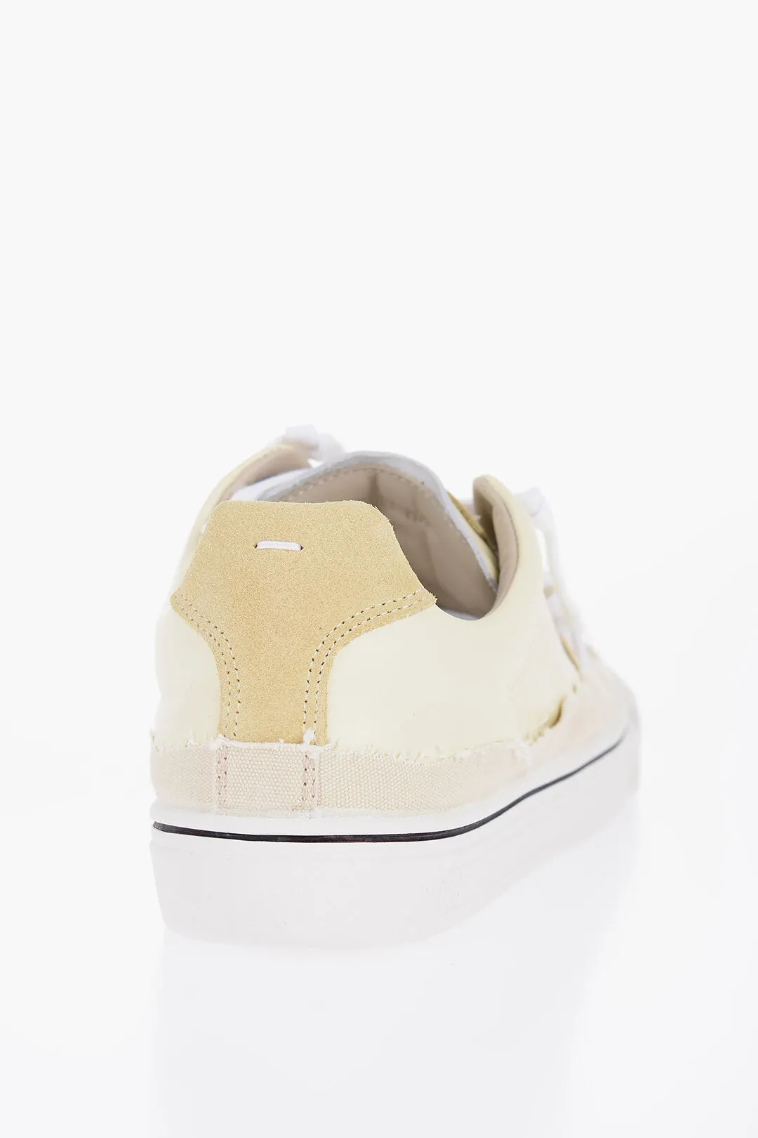 Maison Margiela Leather Low-Top Sneakers With Raw-Cut Details